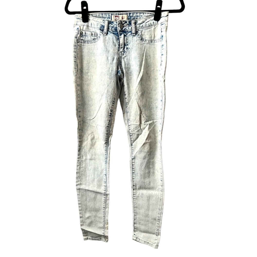LEI | ACID WASH SKINNY JEANS - STRETCHY DENIM JEGGING - Picture 1 of 14